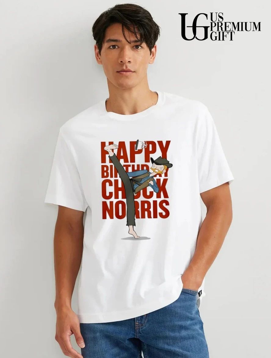 Happy Birthday Chuck Norris - Adult & Kids T-Shirts, Sweatshirts & Hoodies apparel design preview 1