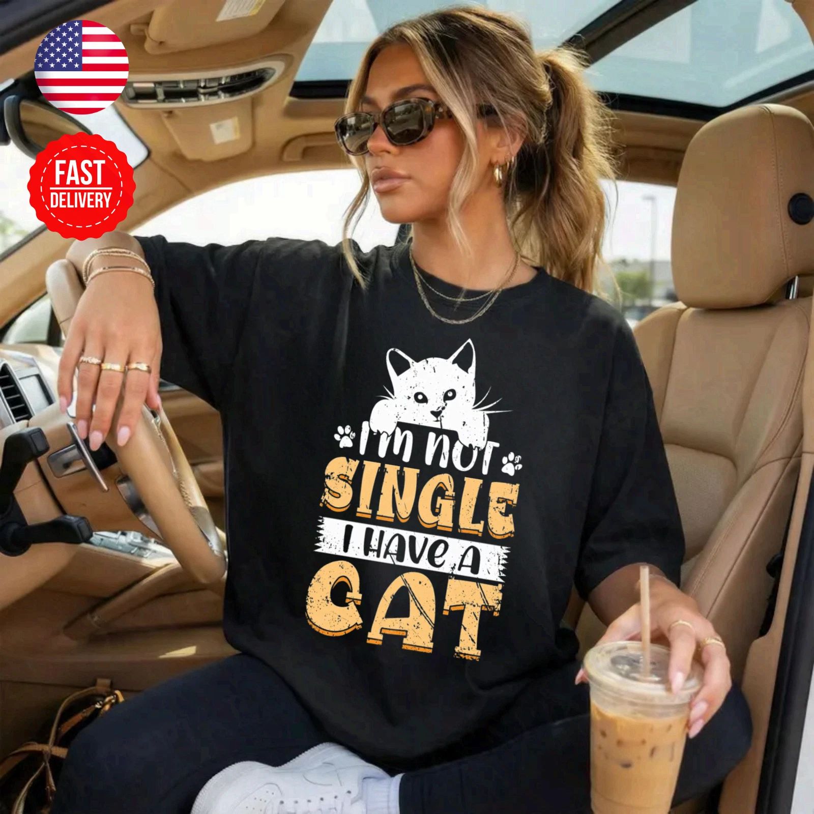 Single Cat T-Shirt Cute Kitty Lover Gift Graphic Tee S-4XL Unisex T-shirt, Sweatshirt, Hoodie, Long Sleeve Tee - T-Shirt, Sweatshirt, Hoodie