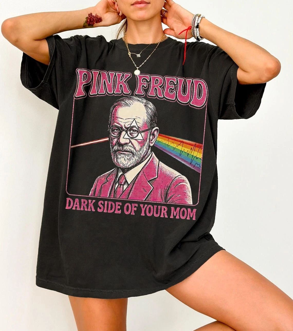 Pink Freud Shirt Dark Side Funny Psychology Music Graphic Tee Unisex T-shirt, Sweatshirt, Hoodie, Long Sleeve Tee - T-Shirt, Sweatshirt, Hoodie
