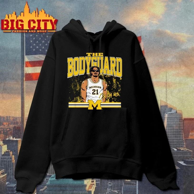 Michigan Basketball Morez Johnson Jr. The Bodyguard - Adult & Kids T-Shirts, Sweatshirts & Hoodies apparel design preview 2
