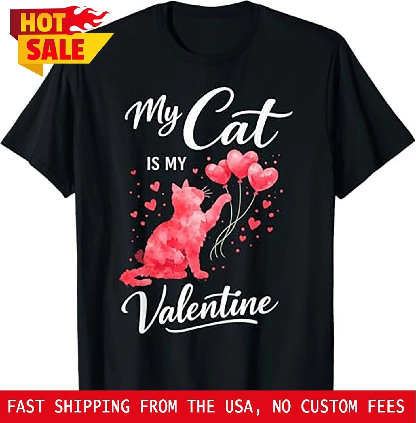 Retro My Cat is My Valentine Kitten Lover Women Girls T-Shirt Unisex T-shirt, Sweatshirt, Hoodie, Long Sleeve Tee - T-Shirt, Sweatshirt, Hoodie