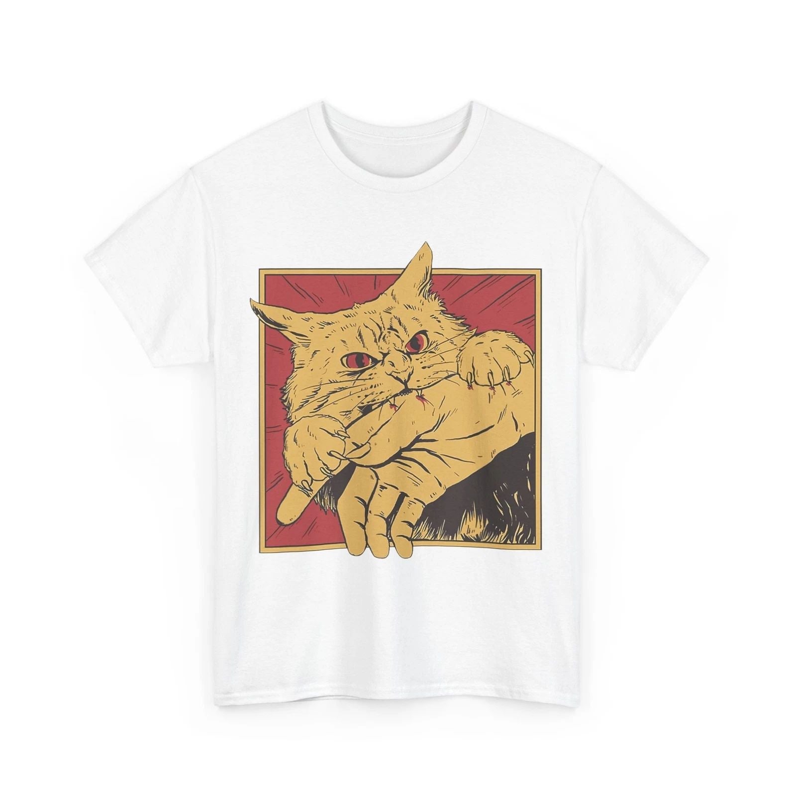 HOT Cat Bite T-shirt, Cats Lovers Japanese Anime Women Men Vintage T-shirt Unisex T-shirt, Sweatshirt, Hoodie, Long Sleeve Tee - T-Shirt, Sweatshirt, Hoodie