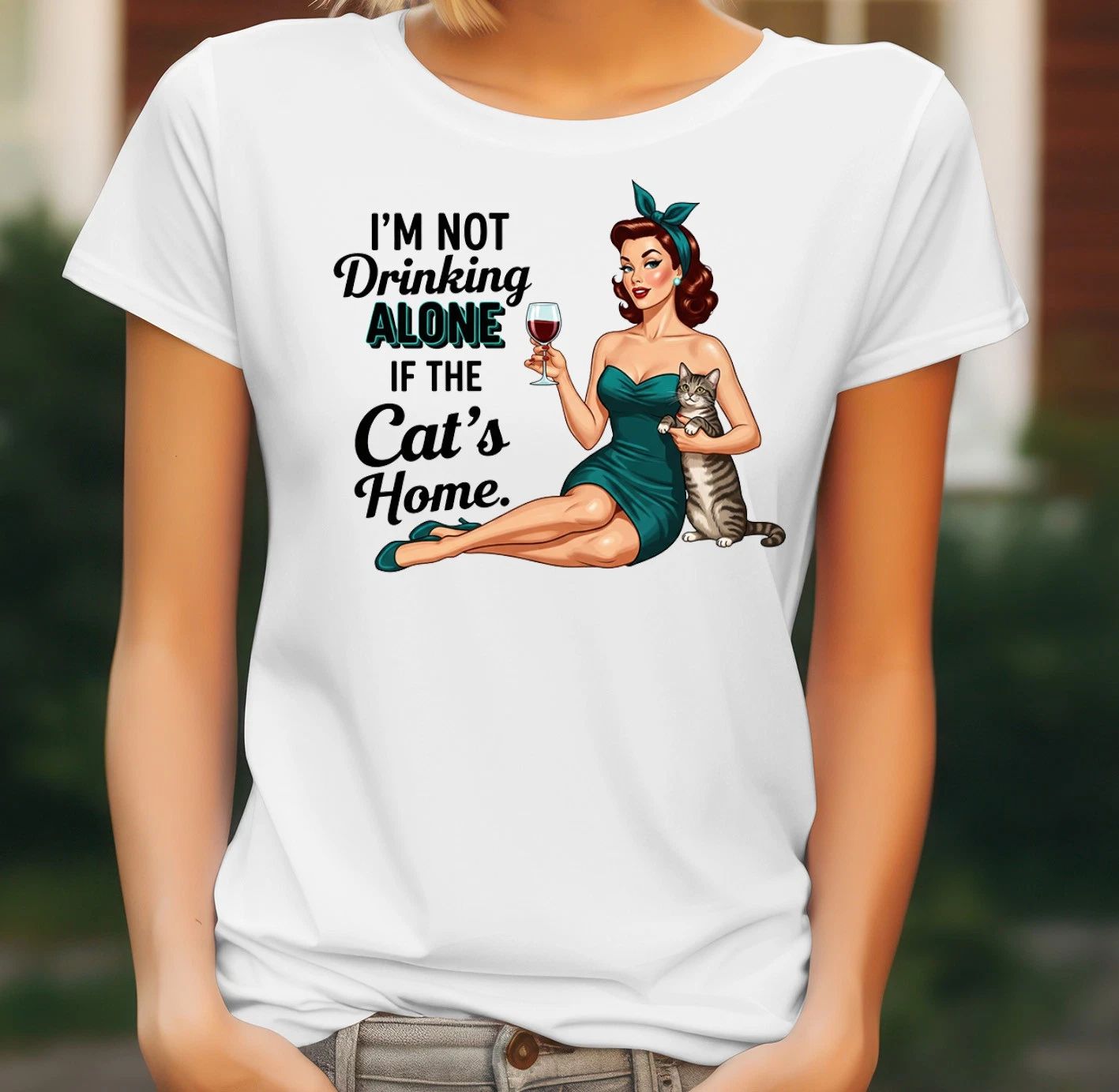 Cat Lover Quote T Shirt Ladies Funny Retro Housewife Birthday Gift Unisex T-shirt, Sweatshirt, Hoodie, Long Sleeve Tee - T-Shirt, Sweatshirt, Hoodie