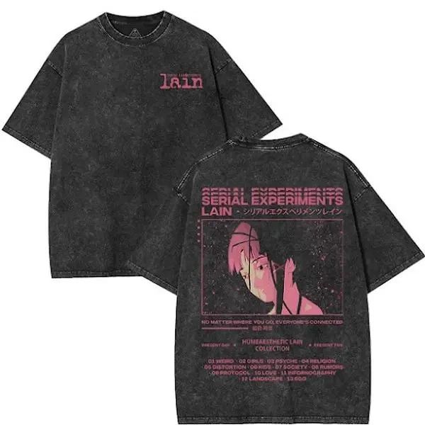 Retro Vintage Limited Serial Experiments Lain Washed Tee Unisex Heavyweight Cott Unisex T-shirt, Sweatshirt, Hoodie, Long Sleeve Tee - T-Shirt, Sweatshirt, Hoodie