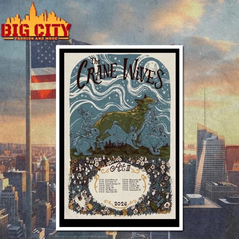 The Crane Wives ACT III Aug 2026 Concert Poster - Adult & Kids T-Shirts, Sweatshirts & Hoodies apparel design preview 4