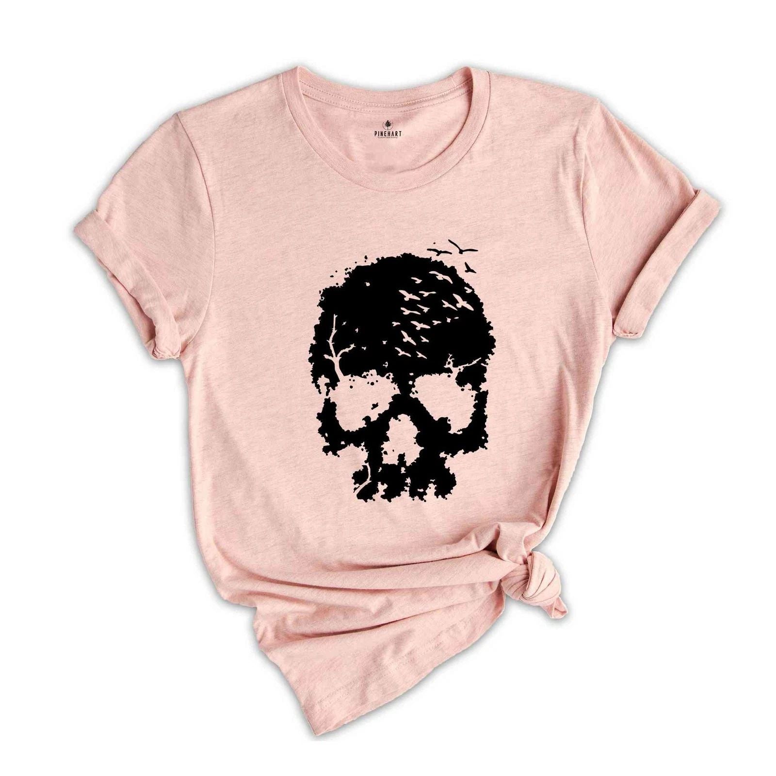 Halloween Skull Shirt, Skull Shirt, Skull with Birds Shirt, Halloween Party Shir Unisex T-shirt, Sweatshirt, Hoodie, Long Sleeve Tee - T-Shirt, Sweatshirt, Hoodie