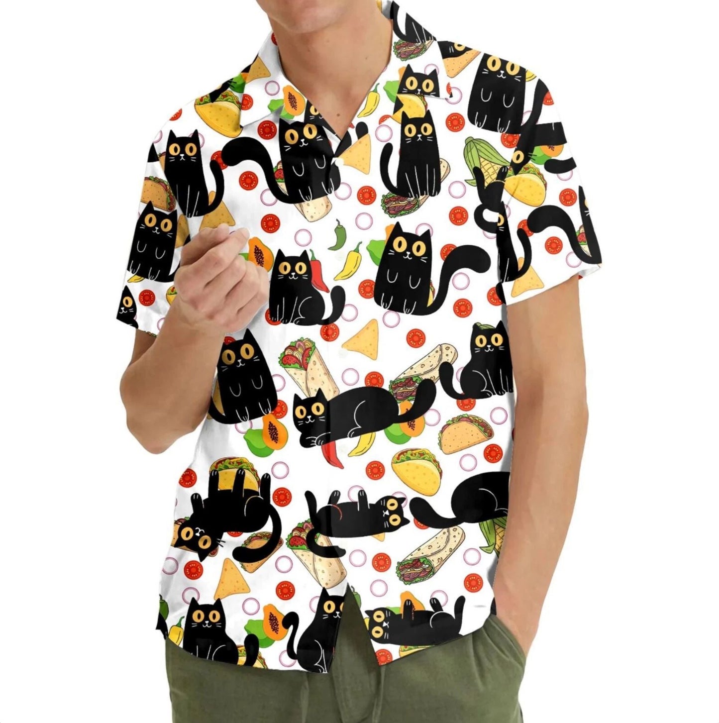 Cat and Taco Hawaiian Shirt Men Women Youth, Fun Colorful Shirt for Cat Lovers Unisex T-shirt, Sweatshirt, Hoodie, Long Sleeve Tee - T-Shirt, Sweatshirt, Hoodie