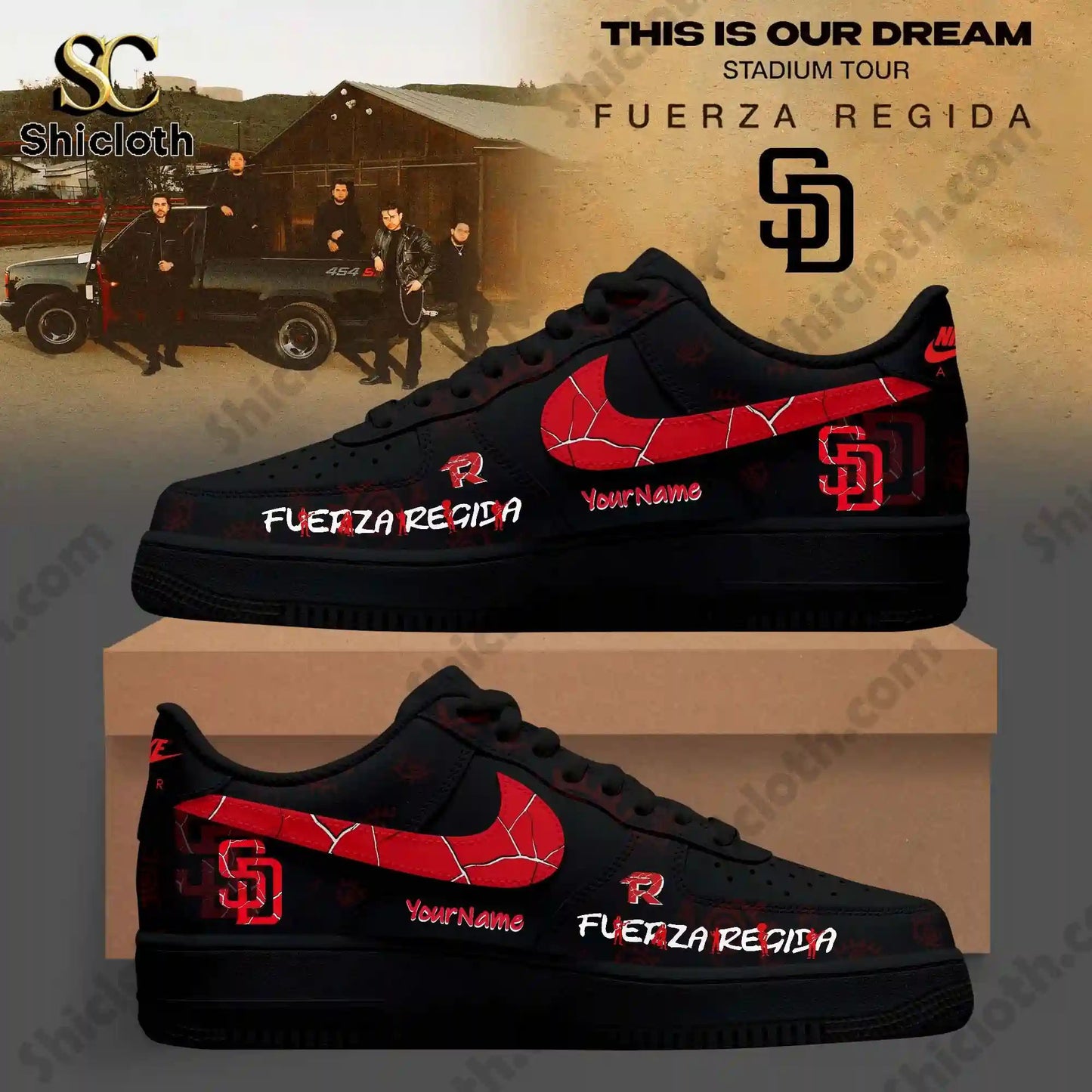 San Diego Padres x Fuerza Regida This Is Our Dream Stadium Tour 2026 Jersey baseball jersey product view 2
