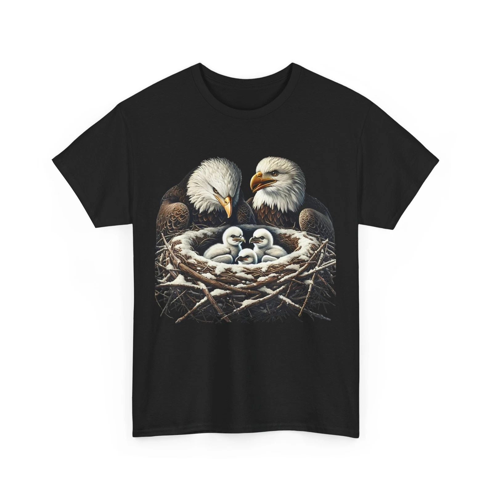 HOT Bald Eagle Shirt, Mom Dad Three Eaglet Bald Eagle Family Cute T-shirt Unisex T-shirt, Sweatshirt, Hoodie, Long Sleeve Tee - T-Shirt, Sweatshirt, Hoodie