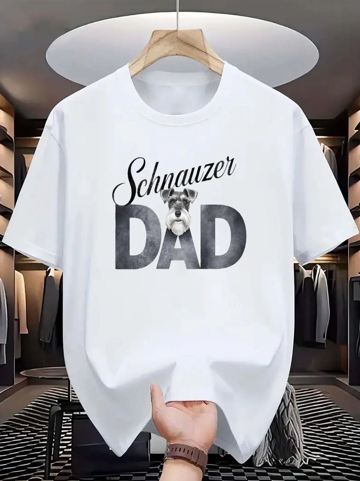 Schnauzer Dad T-Shirt- Perfect Gift for Dog Lovers and Fathers- Comfortable and Unisex T-shirt, Sweatshirt, Hoodie, Long Sleeve Tee - T-Shirt, Sweatshirt, Hoodie