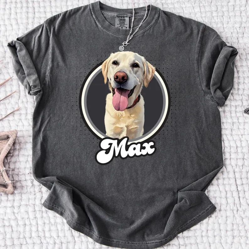 Custom Pet Photo Name Comfort Tee Personalized Dog Lover Unisex T-shirt, Sweatshirt, Hoodie, Long Sleeve Tee - T-Shirt, Sweatshirt, Hoodie
