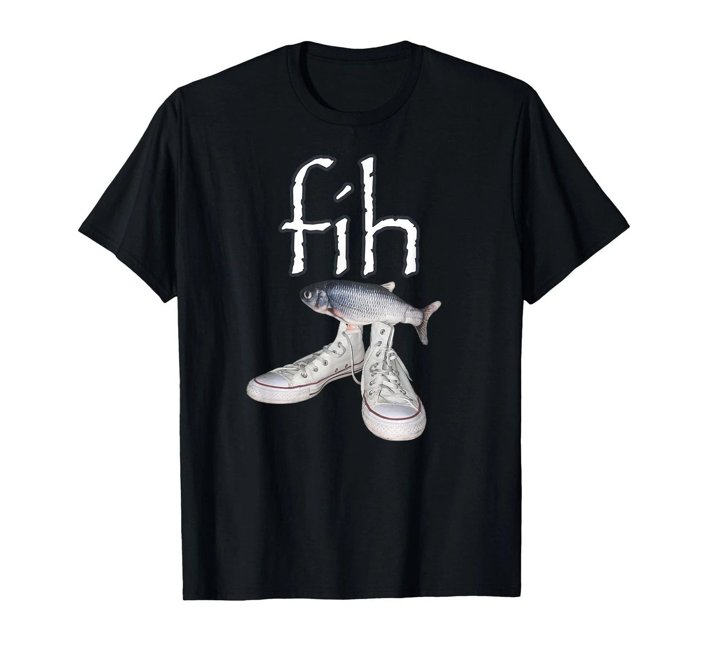 Fih Shoes Fish Funny Misspelled Fish Meme Fih Calling Humor T-Shirt (1) Unisex T-shirt, Sweatshirt, Hoodie, Long Sleeve Tee - T-Shirt, Sweatshirt, Hoodie