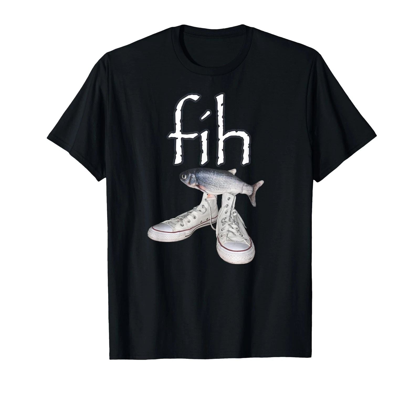 Fih Shoes Fish Funny Misspelled Fish Meme Fih Calling Humor T-Shirt (1) Unisex T-shirt, Sweatshirt, Hoodie, Long Sleeve Tee - T-Shirt, Sweatshirt, Hoodie