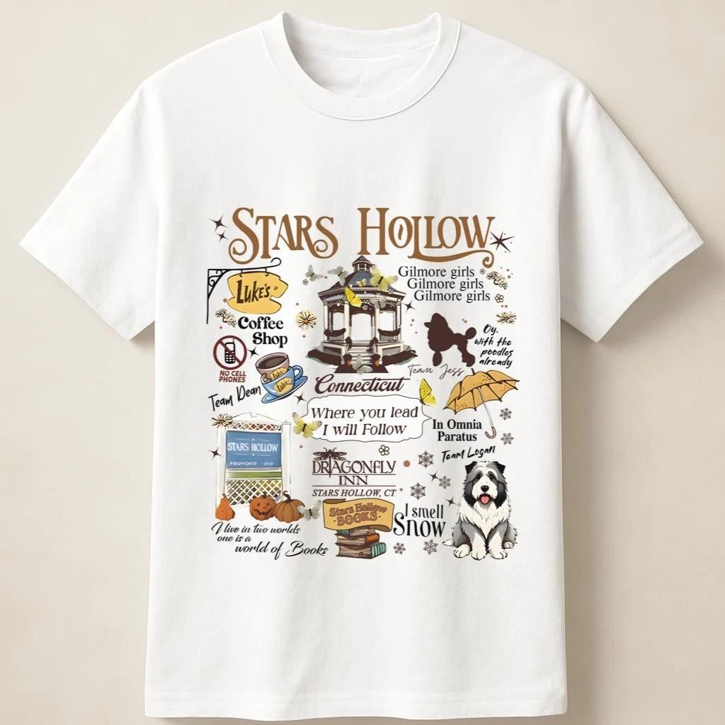 Gilmore Girls Stars Hollow Funny Cartoon Retro Snow Quote Unisex T Shirt Unisex T-shirt, Sweatshirt, Hoodie, Long Sleeve Tee - T-Shirt, Sweatshirt, Hoodie