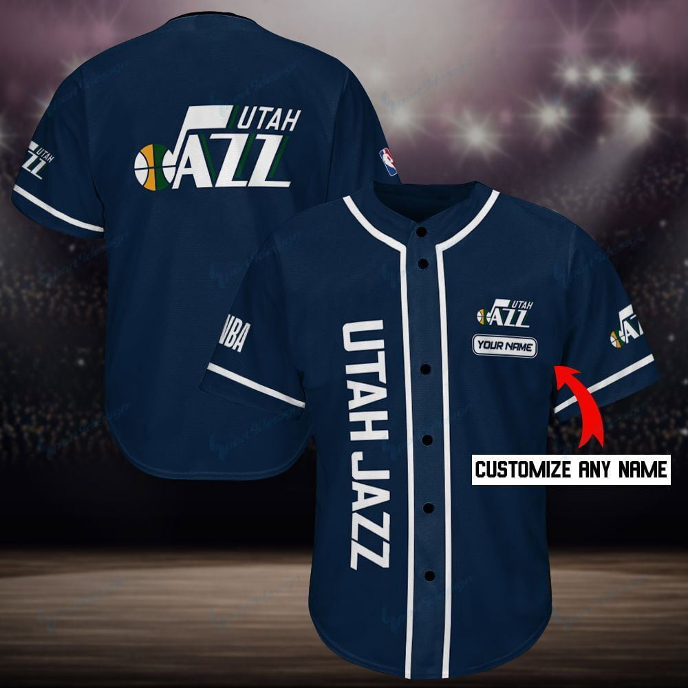 Utah Jazz Baseball Jersey For Fans BJ0058 - lylyprint.com baseball jersey product view 2