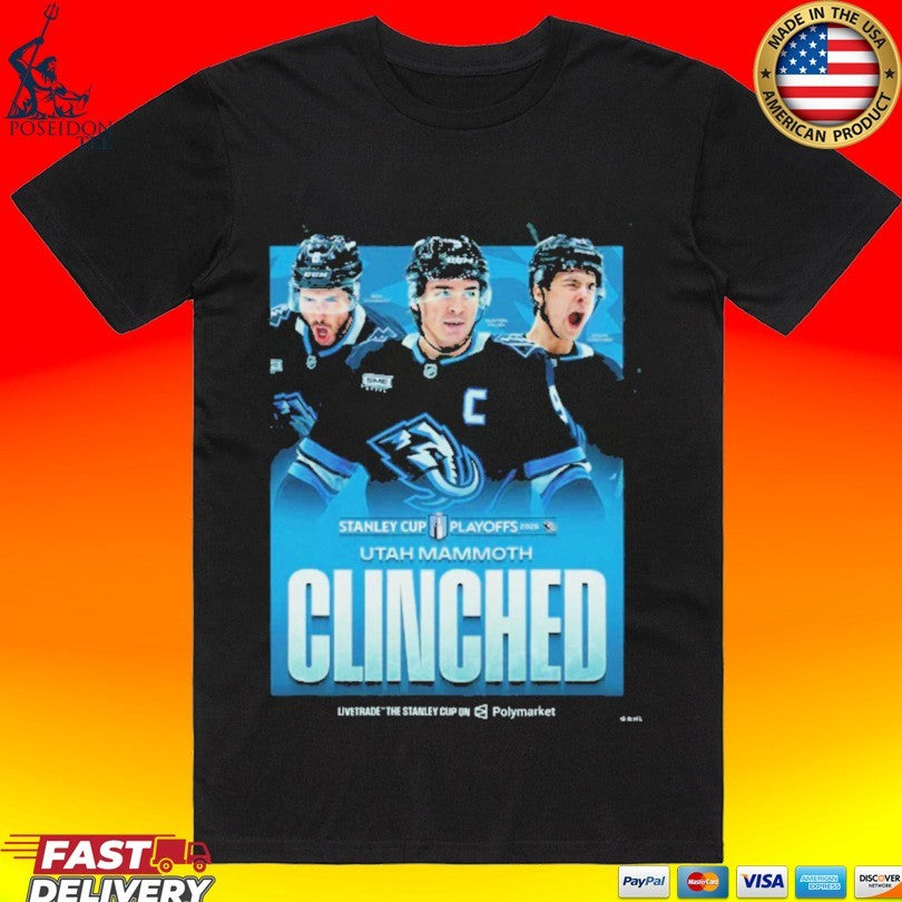 Utah Mammoth Clinched Stanley Player Of Team Player 2026 T-shirt Unisex T-shirt, Sweatshirt, Hoodie, Long Sleeve Tee - T-Shirt, Sweatshirt, Hoodie
