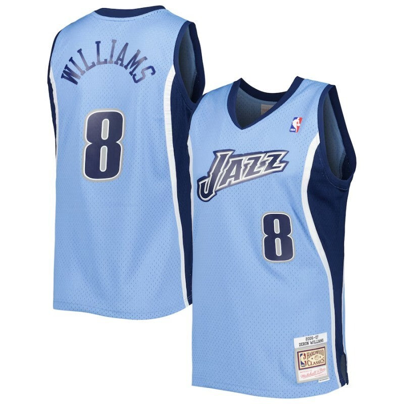 utah jazz #8 deron williams blue 2001 02 hardwood classics swingman basketball Basketball Jersey basketball jersey product view 1