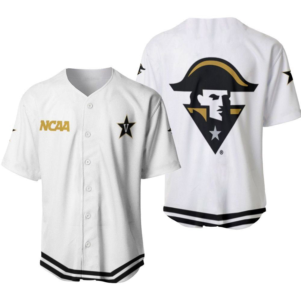 Vanderbilt Commodores Classic White With Mascot Gift For Vanderbilt Commodores Fans Baseball Jersey Gifts for Fans - lylyprint.com baseball jersey product view 2