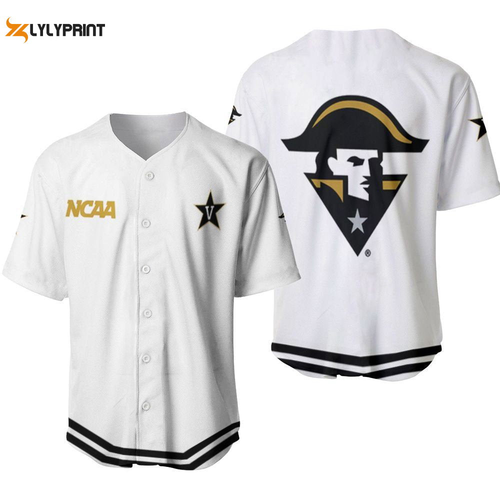 Vanderbilt Commodores Classic White With Mascot Gift For Vanderbilt Commodores Fans Baseball Jersey Gifts for Fans - lylyprint.com baseball jersey product view 1