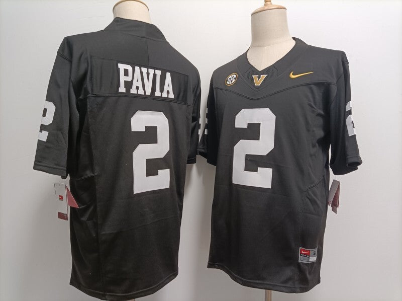vanderbilt commodores #2 diego pavia Style 3 College Football Jersey football jersey product view 1