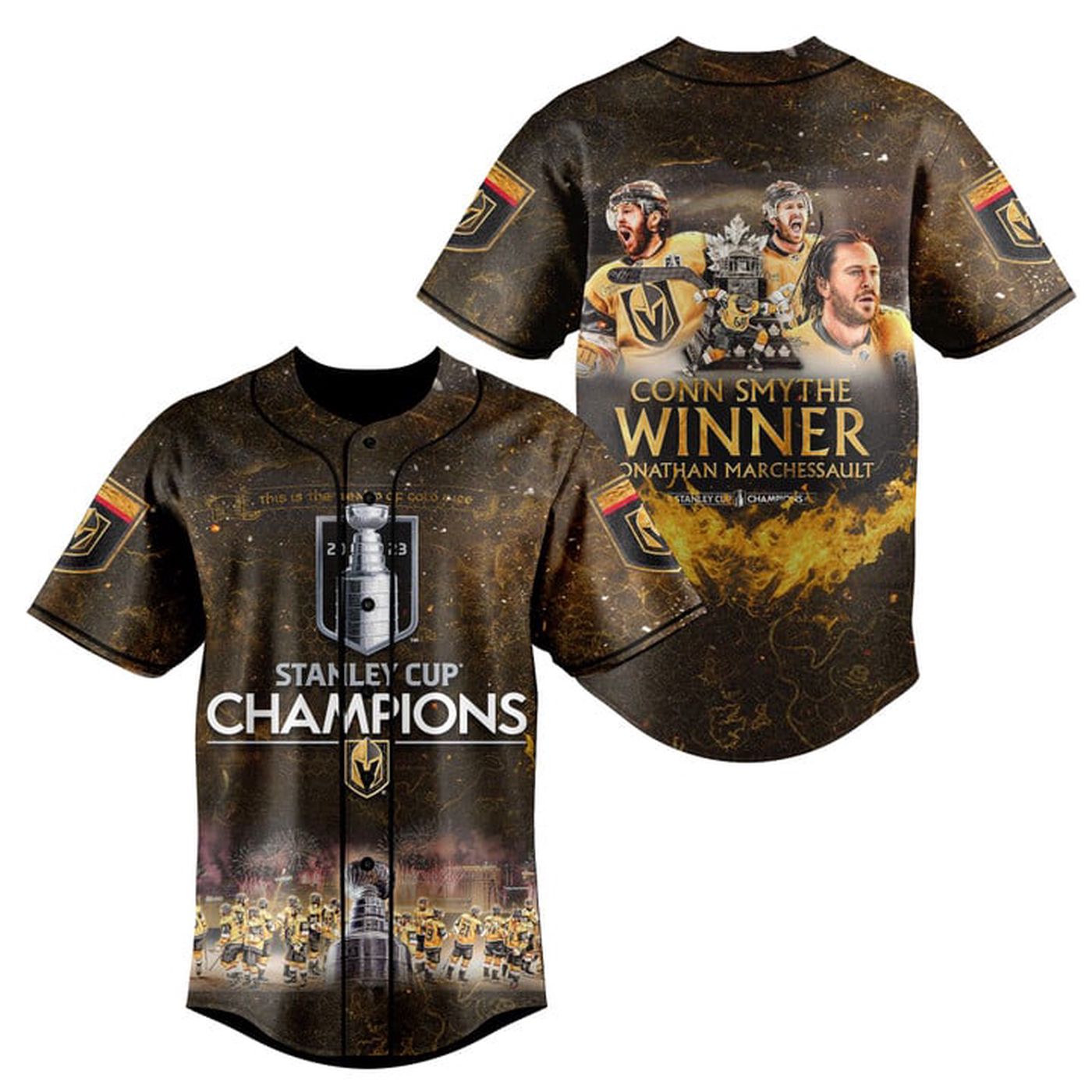 Vegas Golden Knights Conn Smythe Trophy Winner Jonathan Marchessault Baseball Jersey - Bafud baseball jersey product view 2