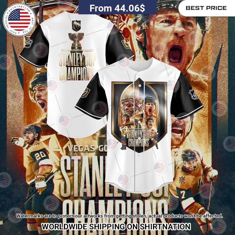 Vegas Golden Knights Stanley Cup Champions Baseball Jersey baseball jersey product view 1