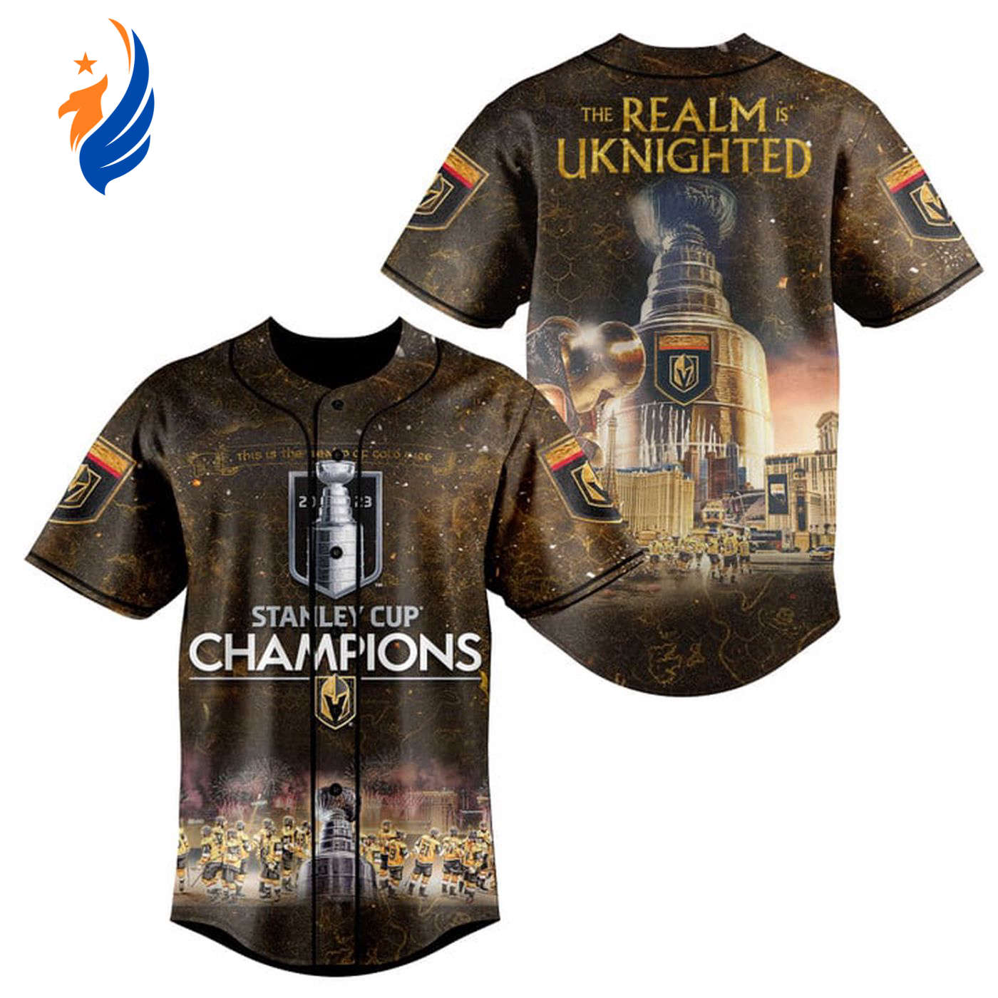 Vegas Golden Knights The REALM Is UKNIGHTED Baseball Jersey - Bafud baseball jersey product view 1