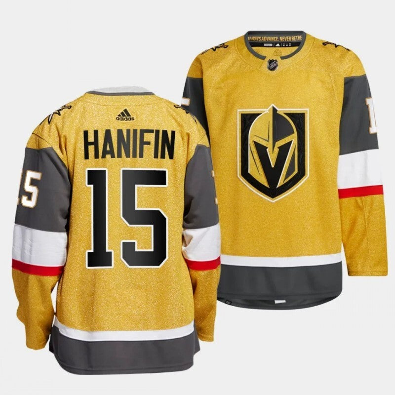 vegas golden knights #15 noah hanifin home gold Hockey Jersey hockey jersey product view 1