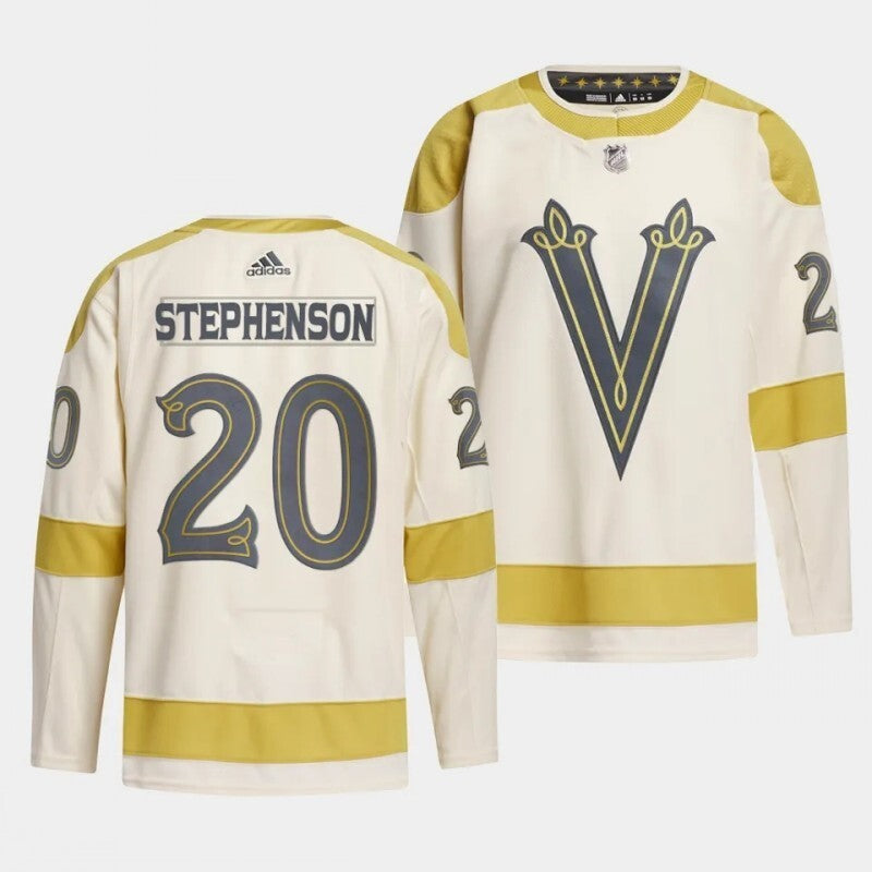 vegas golden knights #20 chandler stephenson 2024 nhl winter classic jersey - cream Hockey Jersey hockey jersey product view 1