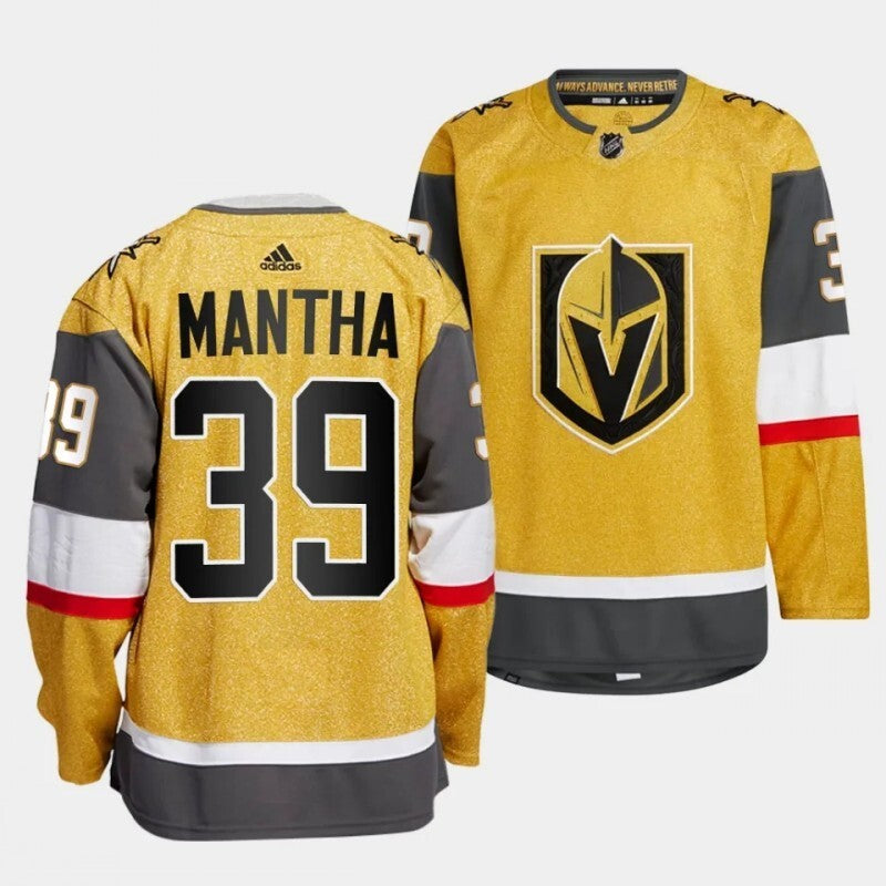 vegas golden knights #39 anthony mantha home gold Hockey Jersey hockey jersey product view 1