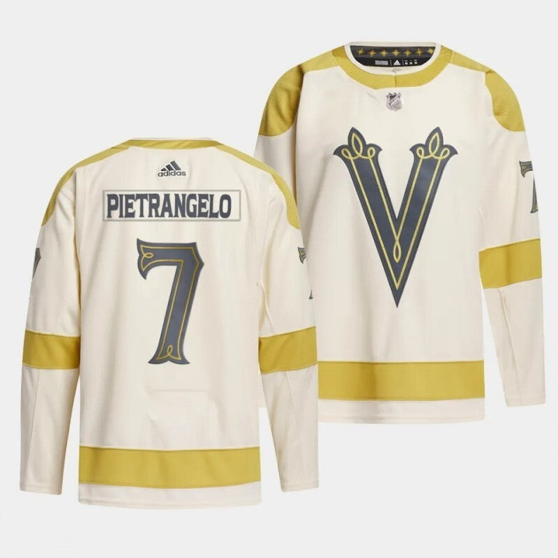 vegas golden knights #7 alex pietrangelo 2024 nhl winter classic jersey - cream Hockey Jersey hockey jersey product view 1
