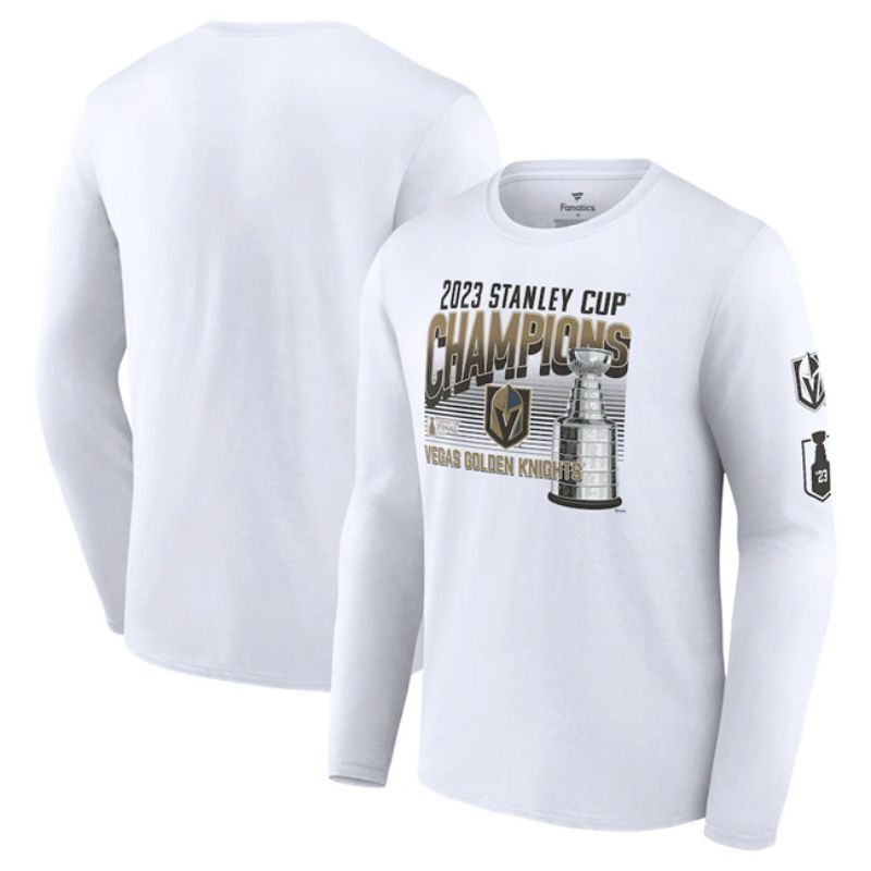 vegas golden knights white 2023 stanley cup champions long sleeve t-shirt Hockey Jersey hockey jersey product view 1