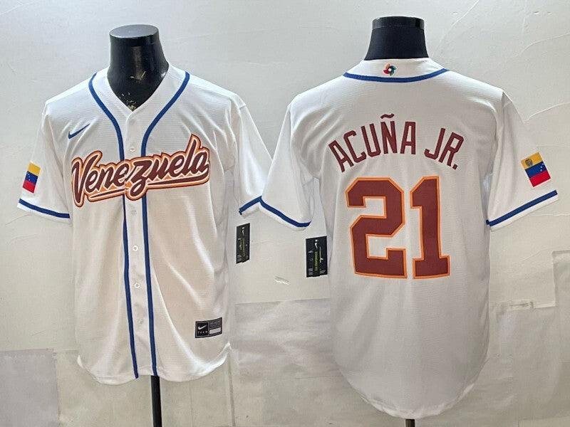venezuela baseball #21 ronald acuña jr. 26 World Cup Soccer Jersey baseball jersey product view 1
