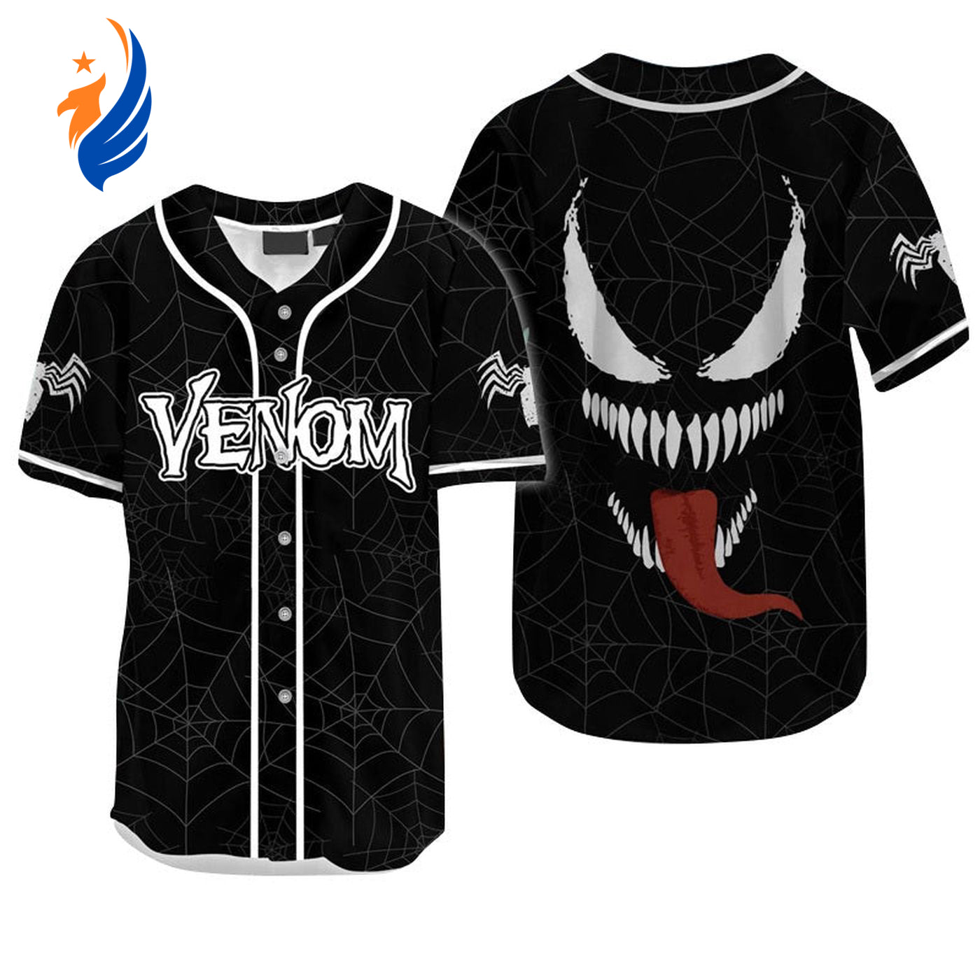 Strike a Web of Style with Venom Spider Baseball Jersey - Trendy Comfortable & Durable Sportswear - Bafud baseball jersey product view 1