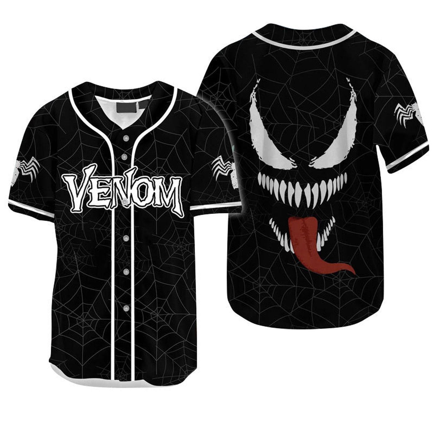 Venom Spider Baseball Jersey - Stylish Unisex Gift for Men & Women Perfect for Spiderman Fans - Bafud baseball jersey product view 2