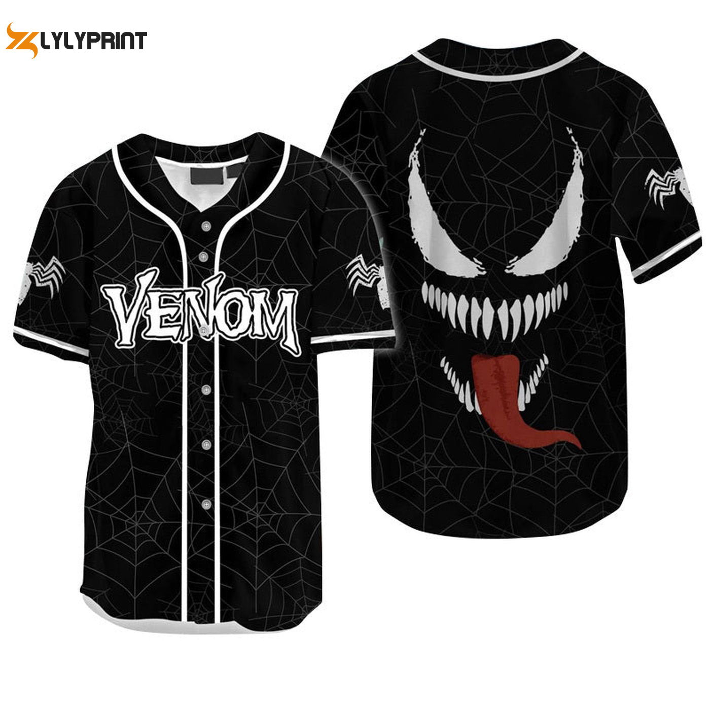 Venom Spider Baseball Jersey - Gift for Men Women - Gift for Men Women - lylyprint.com baseball jersey product view 1