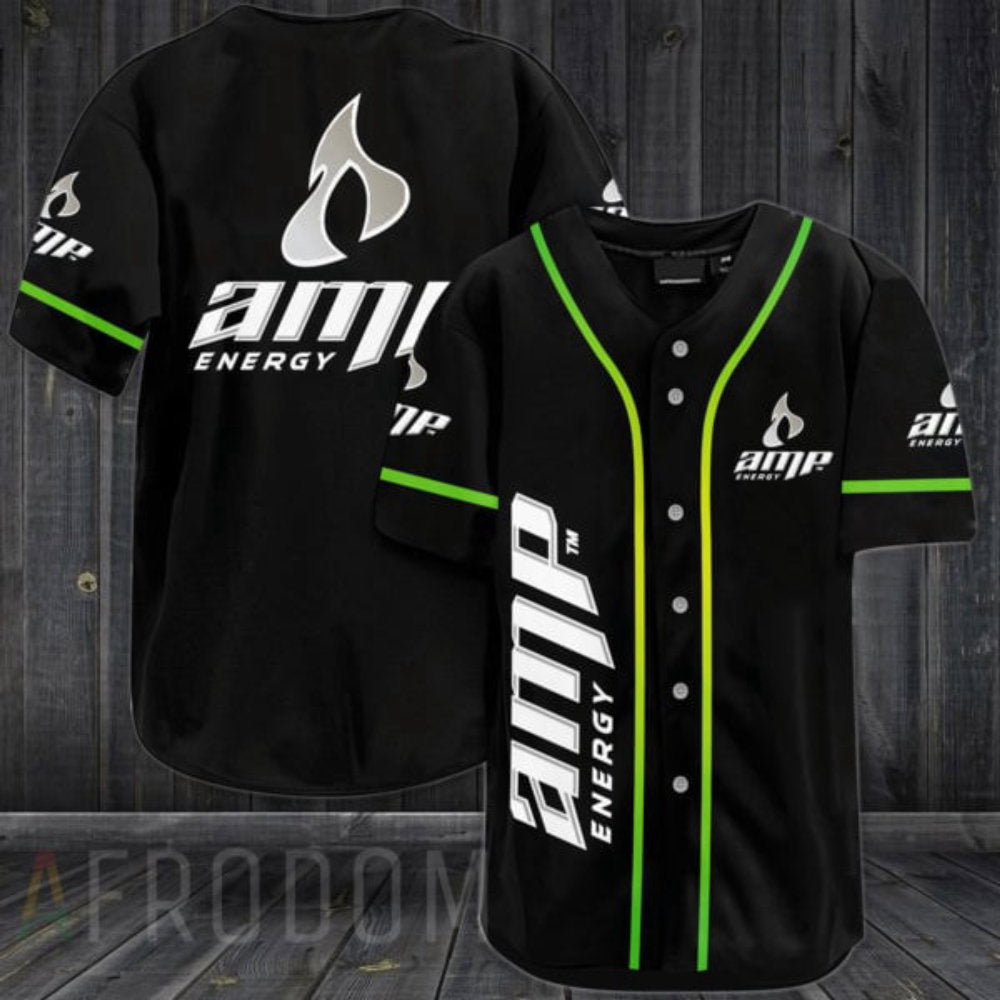 Vintage Black Amp Energy Baseball Jersey baseball jersey product view 2