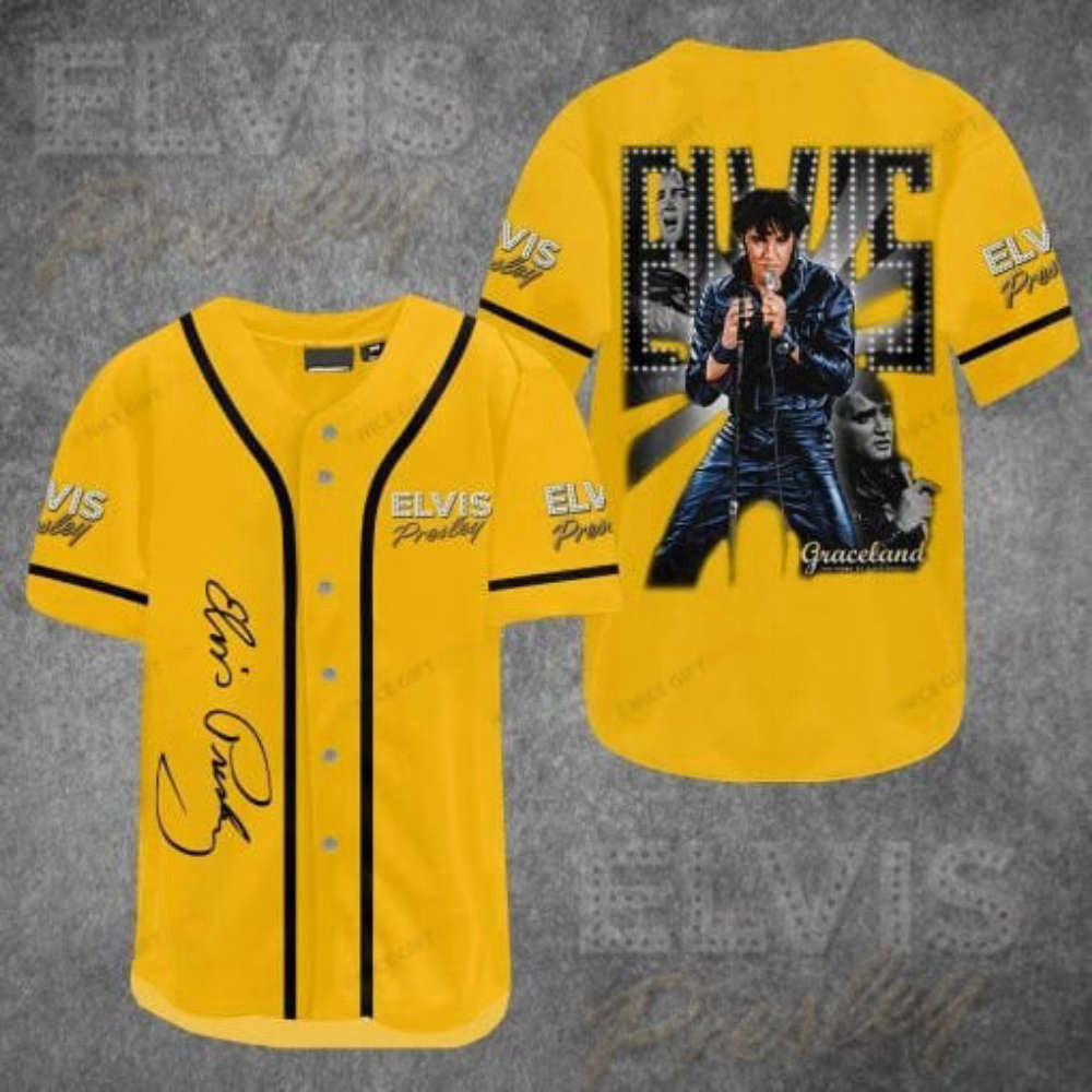 Vintage Elvis Presley Baseball Jersey – Iconic Retro Music Apparel for Fans baseball jersey product view 2