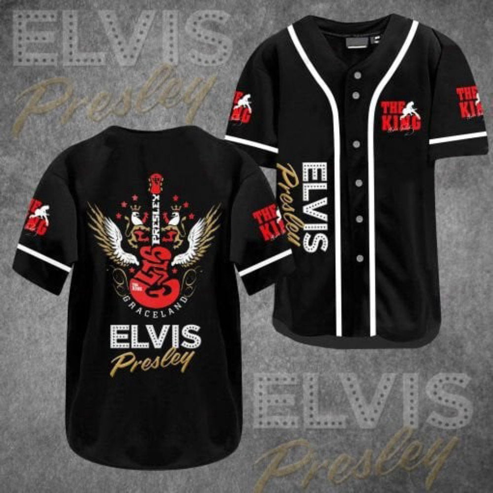 Vintage Elvis Presley Baseball Jersey – Iconic Retro Style Limited Edition baseball jersey product view 2