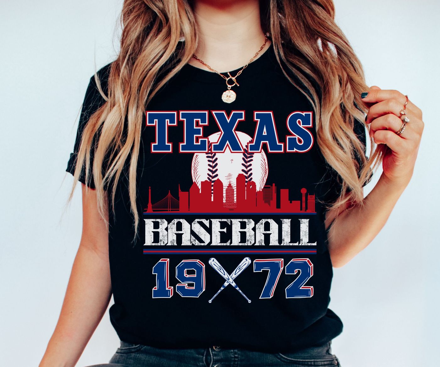 Vintage Texas Baseball Shirt - Ranger Fan Gear Retro MLB Tshirt - lylyprint.com baseball jersey product view 3