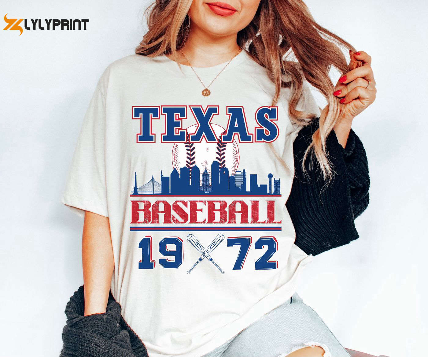 Vintage Texas Baseball Shirt - Ranger Fan Gear Retro MLB Tshirt - lylyprint.com baseball jersey product view 1
