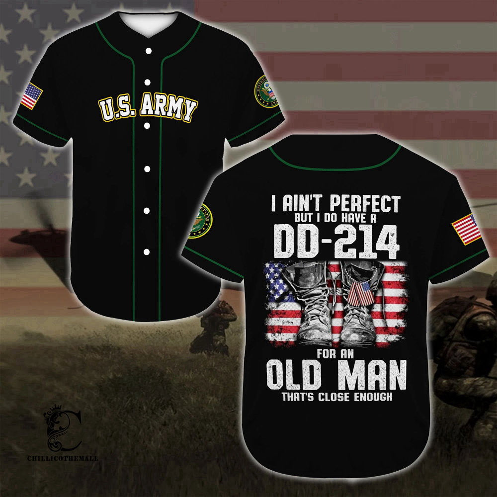 Vintage United States Army Baseball Jersey: Patriotic Old Man s Apparel baseball jersey product view 2