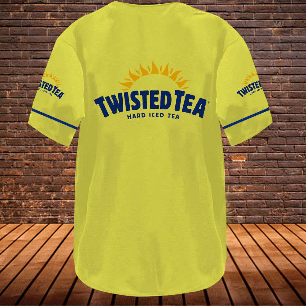 Vintage Yellow Twisted Tea Baseball Jersey - lylyprint.com baseball jersey product view 3