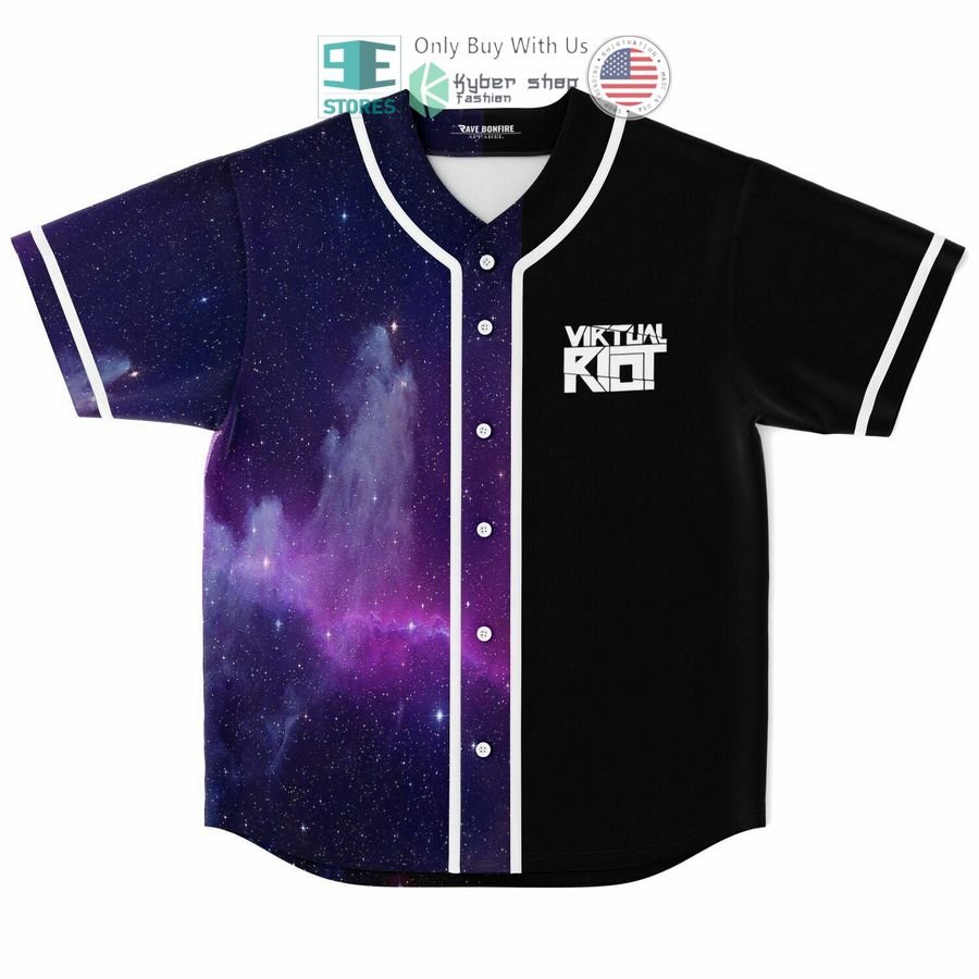 BEST Virtual Riot black galaxy Baseball Jersey baseball jersey product view 1