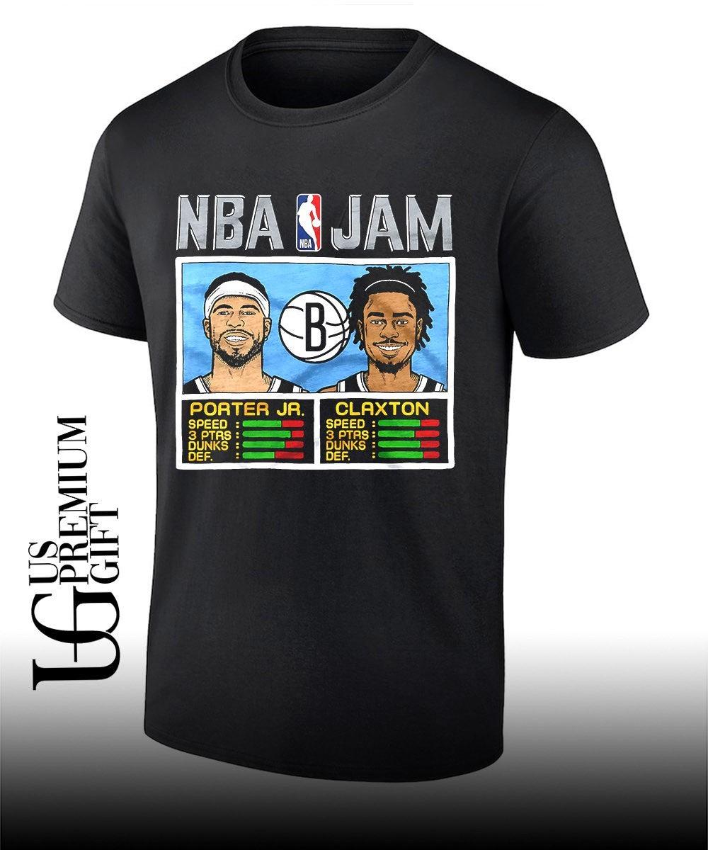 Michael Porter Jr. and Nic Claxton Brooklyn Nets 2026 NBA Jam shirt Unisex T-shirt, Sweatshirt, Hoodie, Long Sleeve Tee - T-Shirt, Sweatshirt, Hoodie