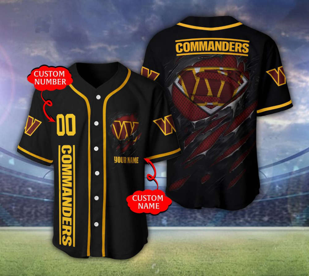 Washington Commanders Personalized Baseball Jersey Gift For Men Women - lylyprint.com baseball jersey product view 2