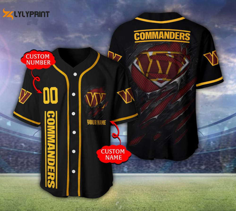 Washington Commanders Personalized Baseball Jersey Gift For Men Women - lylyprint.com baseball jersey product view 1