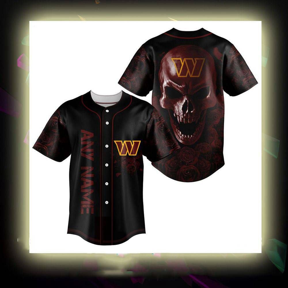 Washington Commanders Personalized Baseball Jersey - lylyprint.com baseball jersey product view 2
