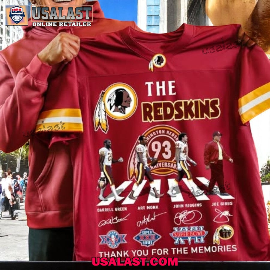 Washington Redskins 93rd Anniversary V-neck Jersey Shirt football jersey product view 2