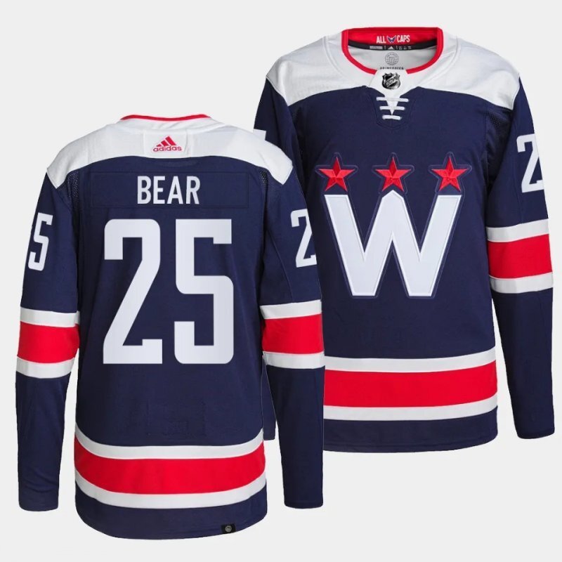 washington capitals #25 ethan bear alternate navy.webp Hockey Jersey hockey jersey product view 1